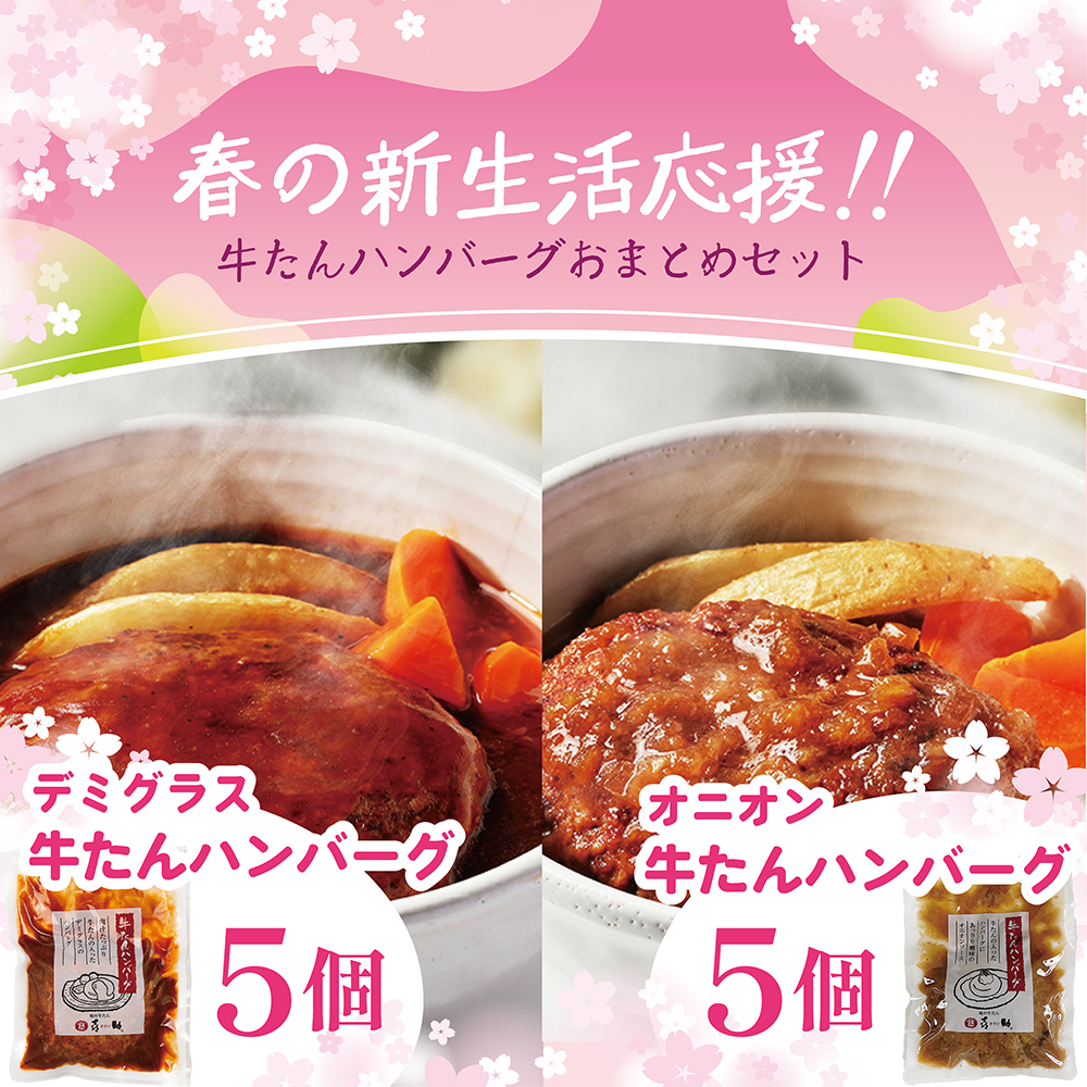 春の新生活応援！ハンバーグセット（デミ&オニオン）